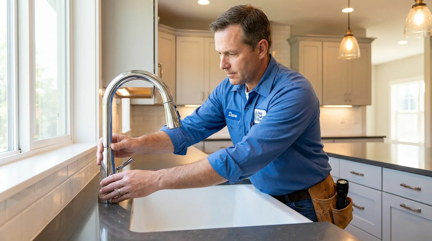 Kitchen faucet installation by Johns Plumbing LLC in La Crescent